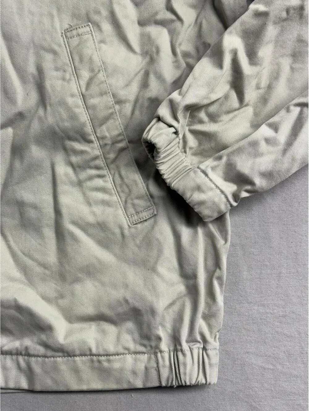 Classic Eddie Bauer Men's Zip Up Jacket Cream Color - L